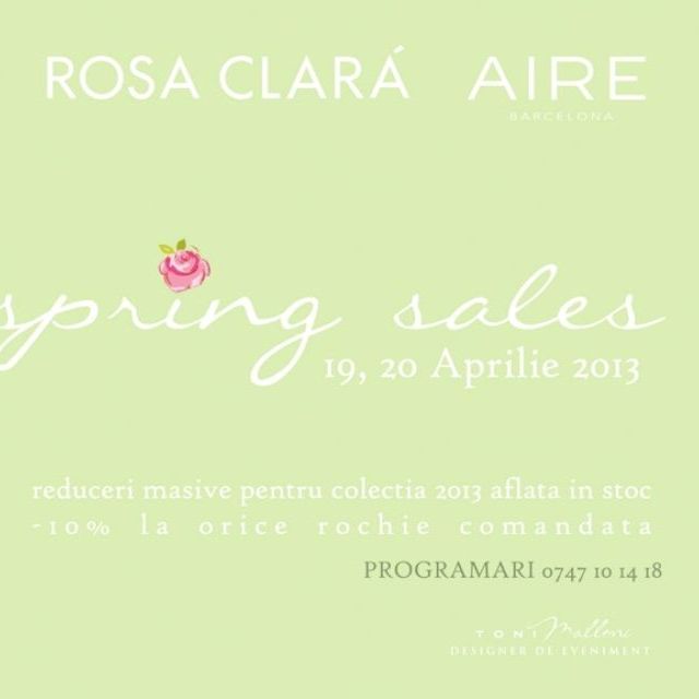 Rosa Clara si AIRE Barcelona: reduceri masive in perioada 19-20 aprilie