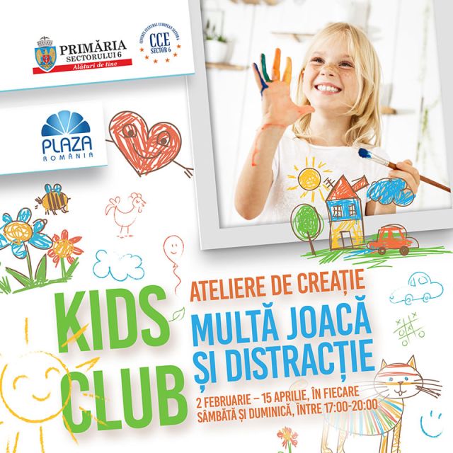 Kids Club dezvolta abilitatile creative ale  copiilor, la Plaza Romania 