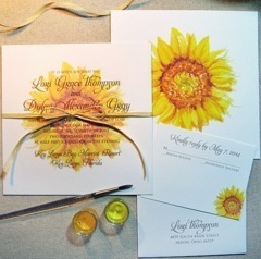 Invitatie de nunta cu tematica floarea soarelui