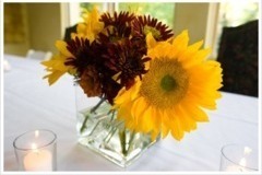 Aranjament de masa cu floarea soarelui