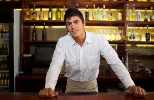 Barman in bar