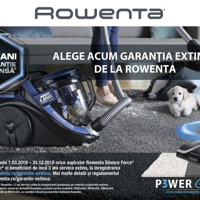 Performanta maxima si silentiozitate, acum cu extra-garantie la aspiratoarele Rowenta