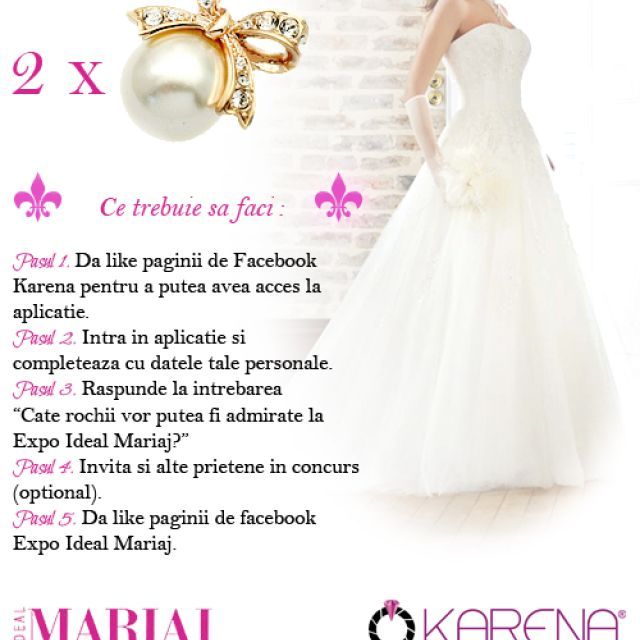 Castiga o rochie de mireasa Marithe sau unul dintre cele doua coliere placate cu aur