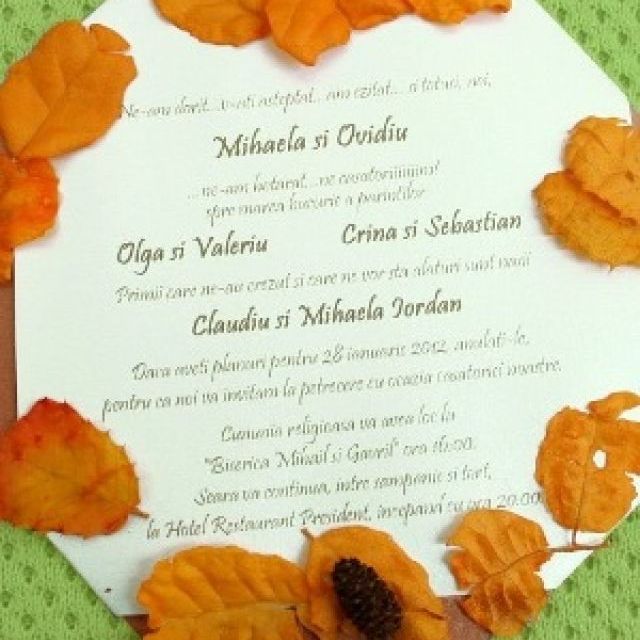 Invitatii ideale pentru o nunta de toamna