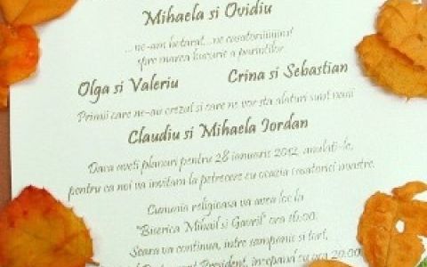 Invitatii ideale pentru o nunta de toamna