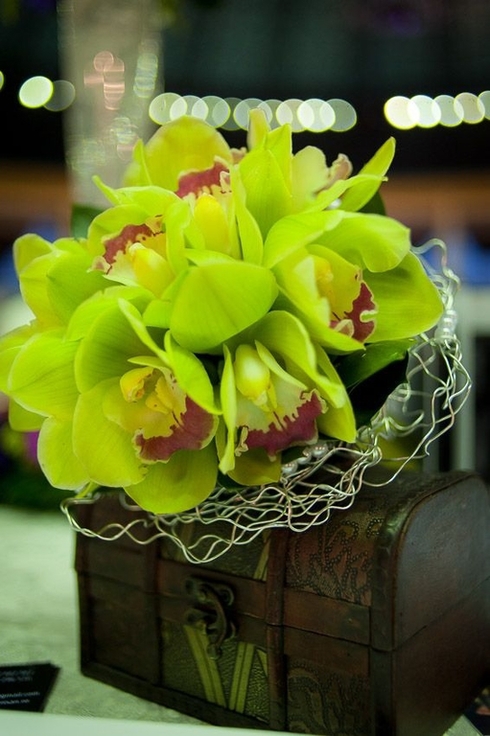 Buchet din orhidee imperiala verde; Pret: 220 lei