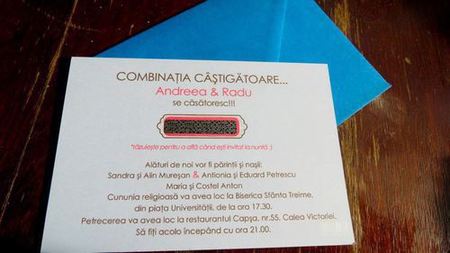 Invitatie de nunta romantice