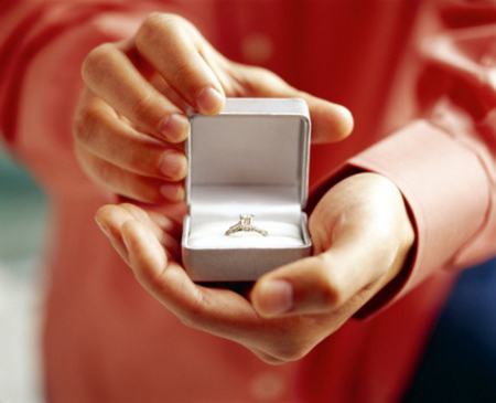 Oferirea unui inel de logodna