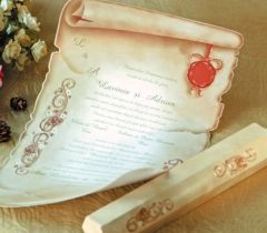 invitatie de nunta pergament