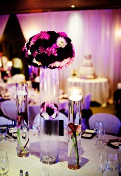 decor violet de nunta