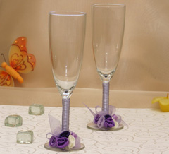 pahare de nunta violet