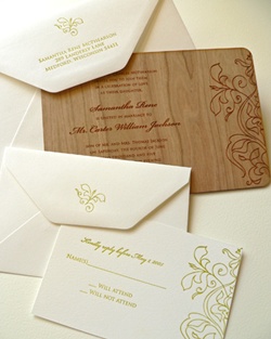 invitatie de nunta din lemn